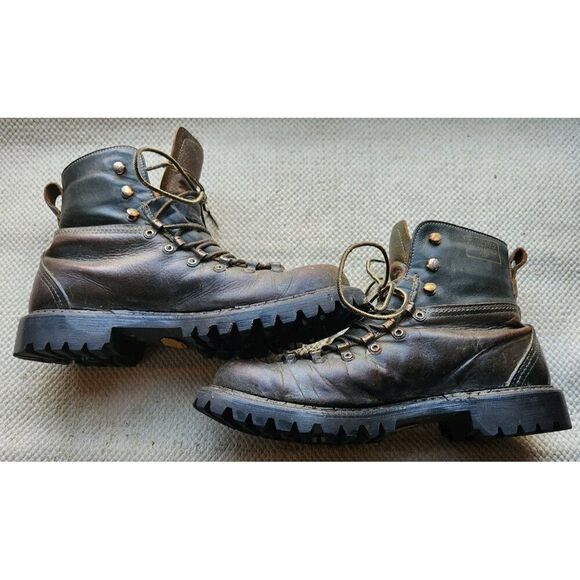 Herman Survivor Boots Size 8 Vibram Soles USA Made Distressed Vintage 1970s - Picture 1 of 13